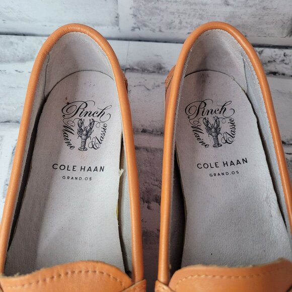 Cole Haan Pinch Main Classic Orange Penny Loafers Women's Size 9 - Picture 5 of 7